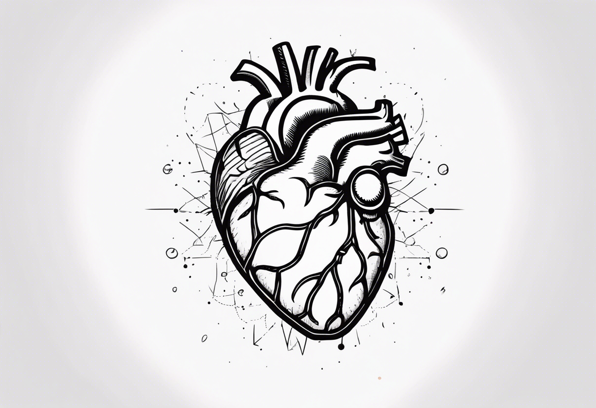 human heart to brain connection tattoo idea