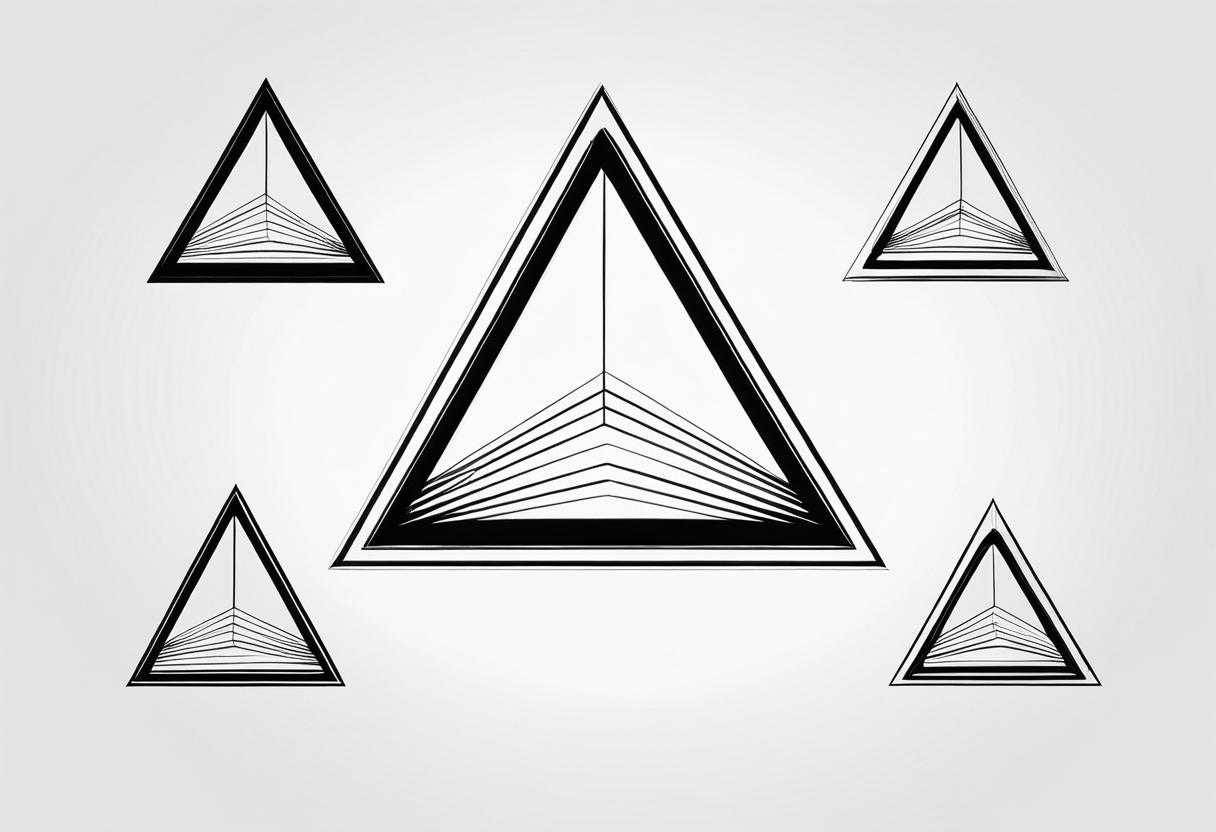 A triangle with a thicker lower side, inside a circle, very simple and minimalistic. tattoo idea