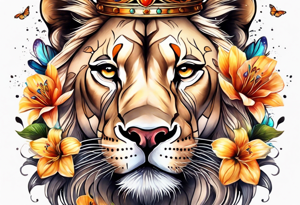 Lion Crown Tattoo Sticker Waterproof Long Lasting Temporary - Temu