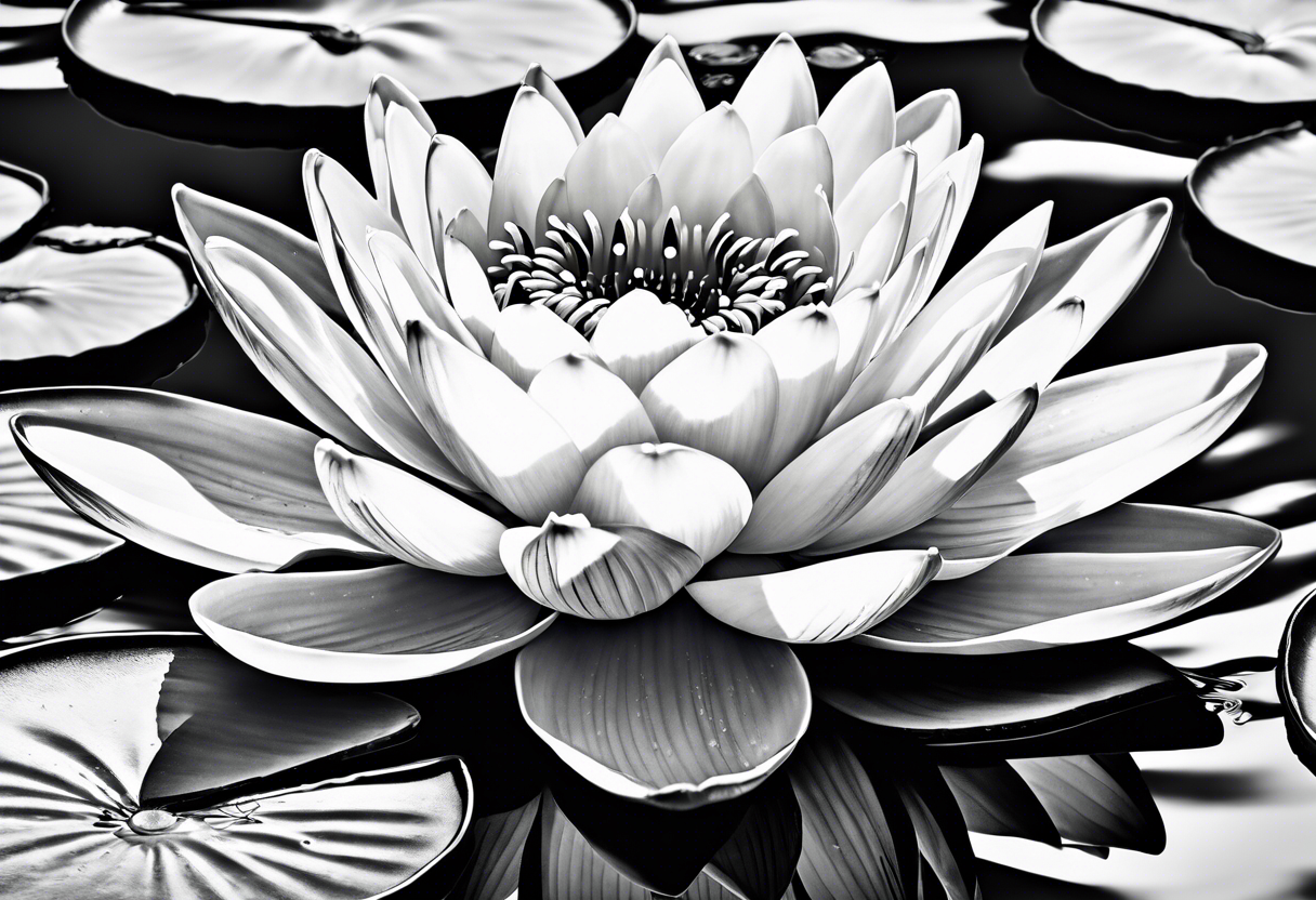 À water lily with Ali written in it tattoo idea