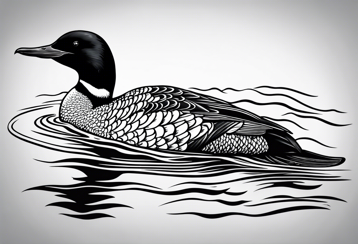 loon swimming tattoo idea