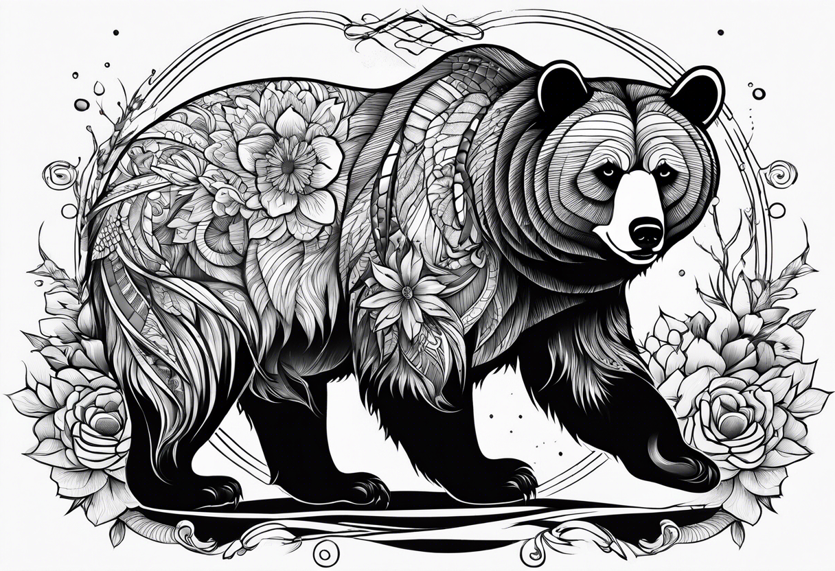 A Bear not to many details tattoo idea