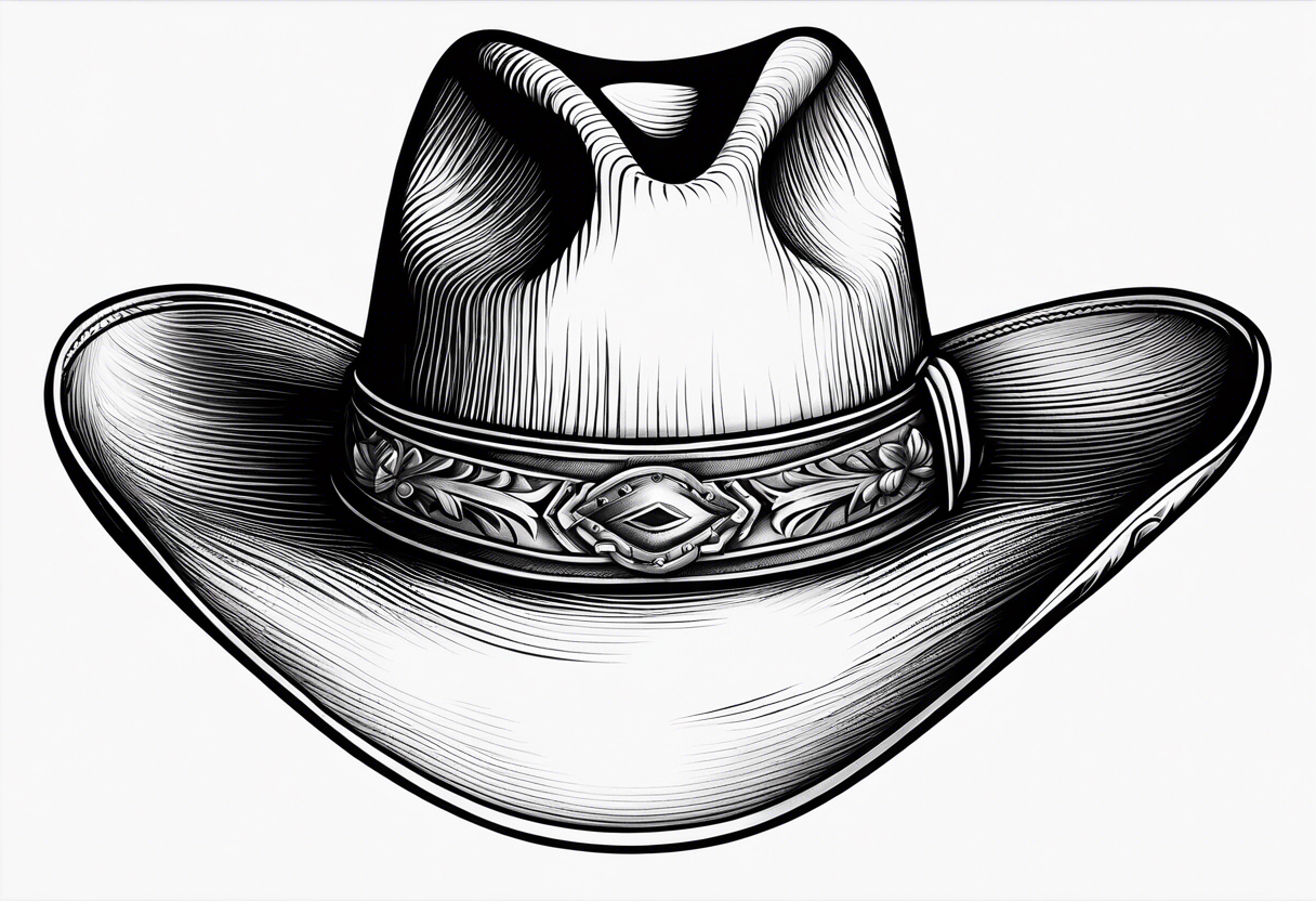 Spooky cowboy hat tattoo idea