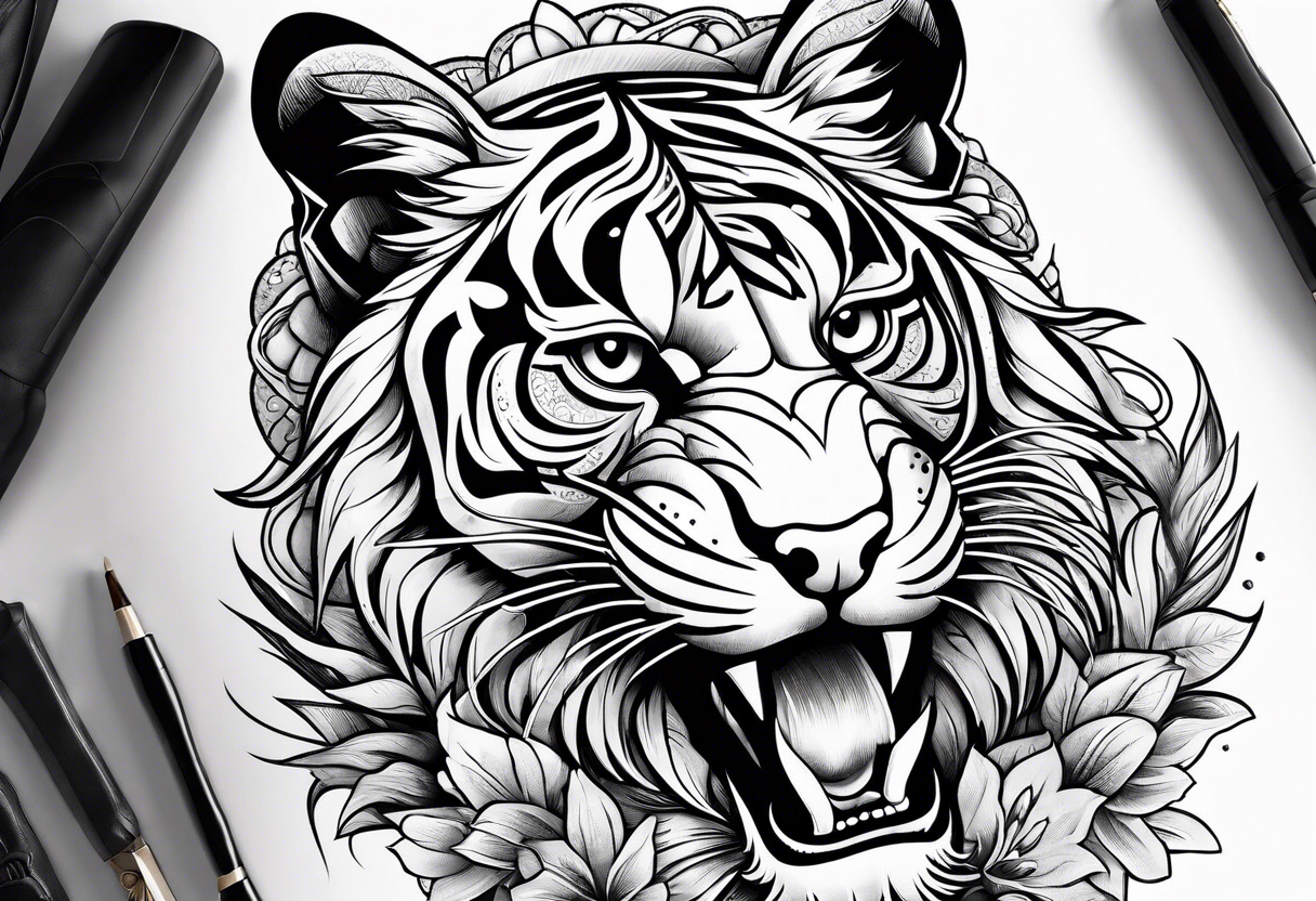 big cat tattoo idea