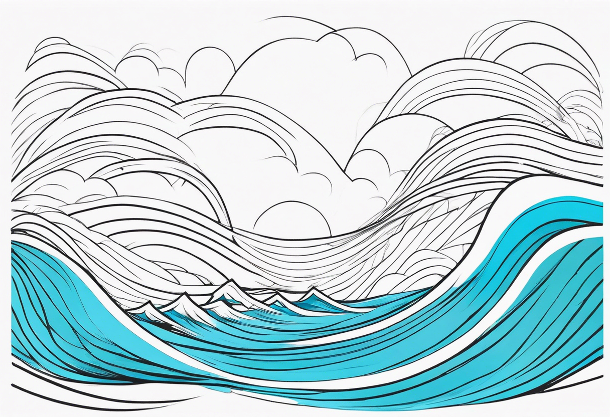 background wind or water with curved lines but spaced out tattoo idea