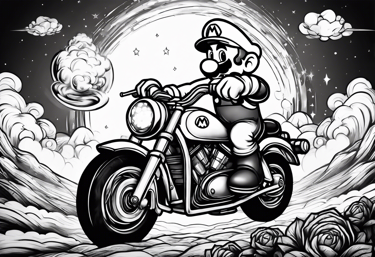 Mario riding nuke tattoo idea