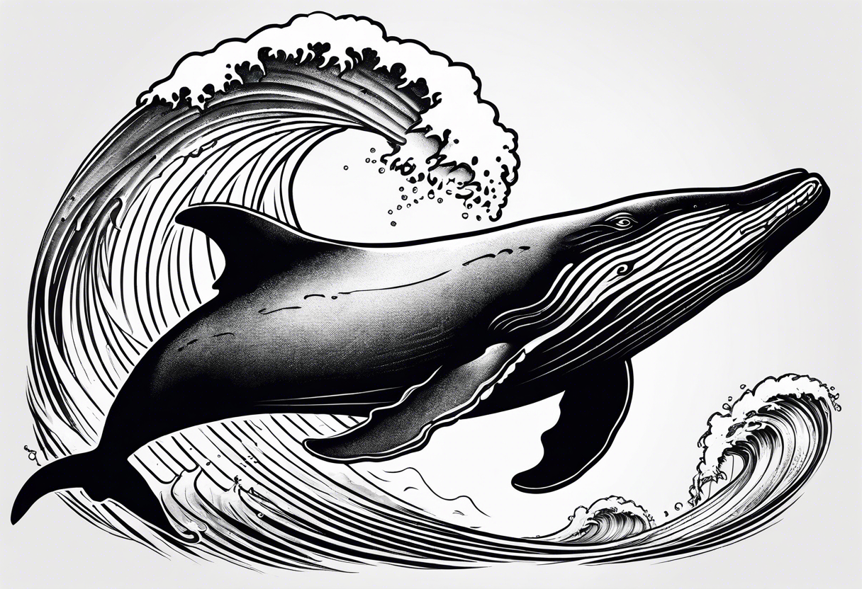 Backwards Breaching North Pacific humpback whale tattoo idea