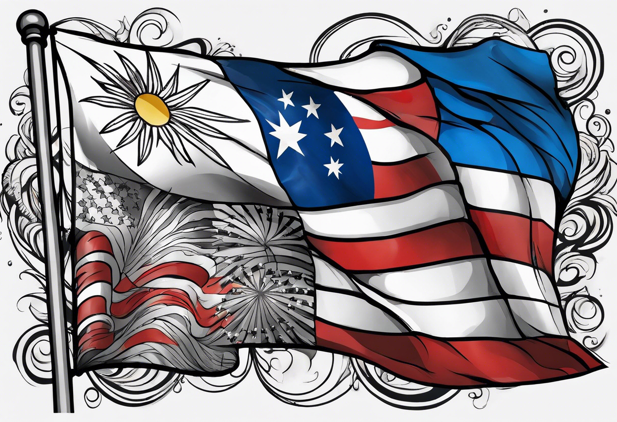 Tattoo design that incorporates the United States flag and the Philippines flag tattoo idea