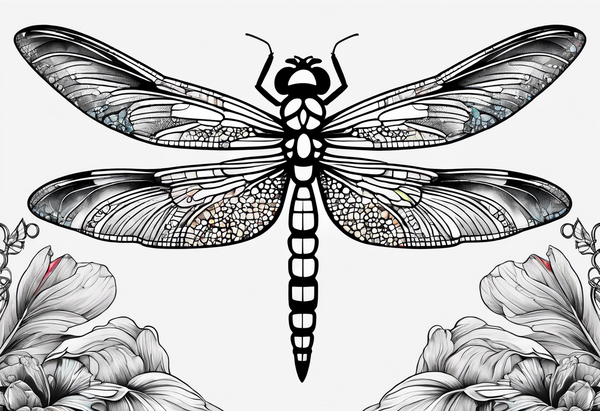 Barcode with dragonfly above tattoo idea