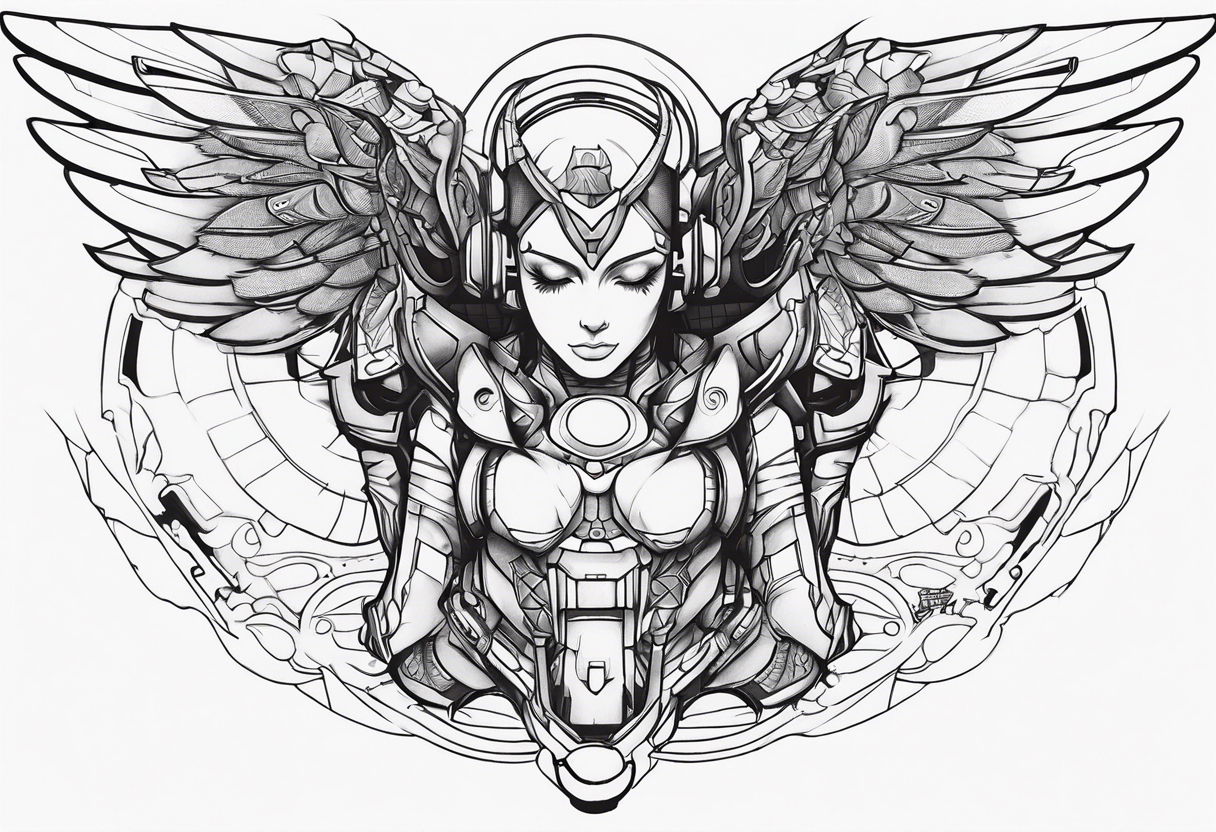 cyborg angel tattoo idea