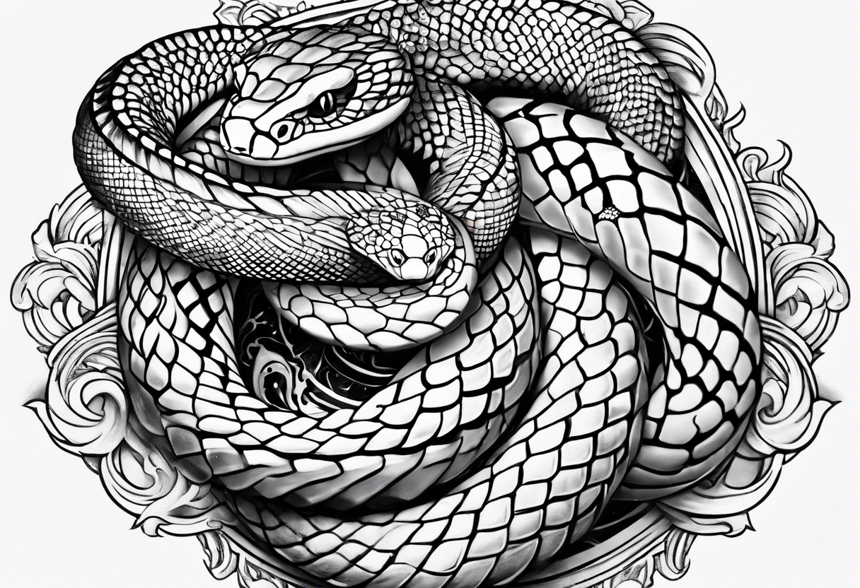 snake fast slithering from above simple tattoo idea