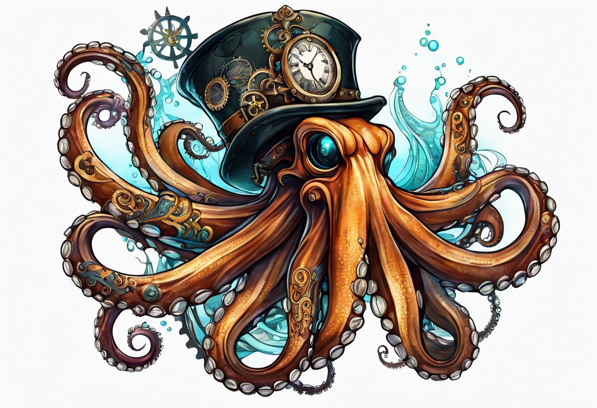 Octopus steampunk tattoo idea