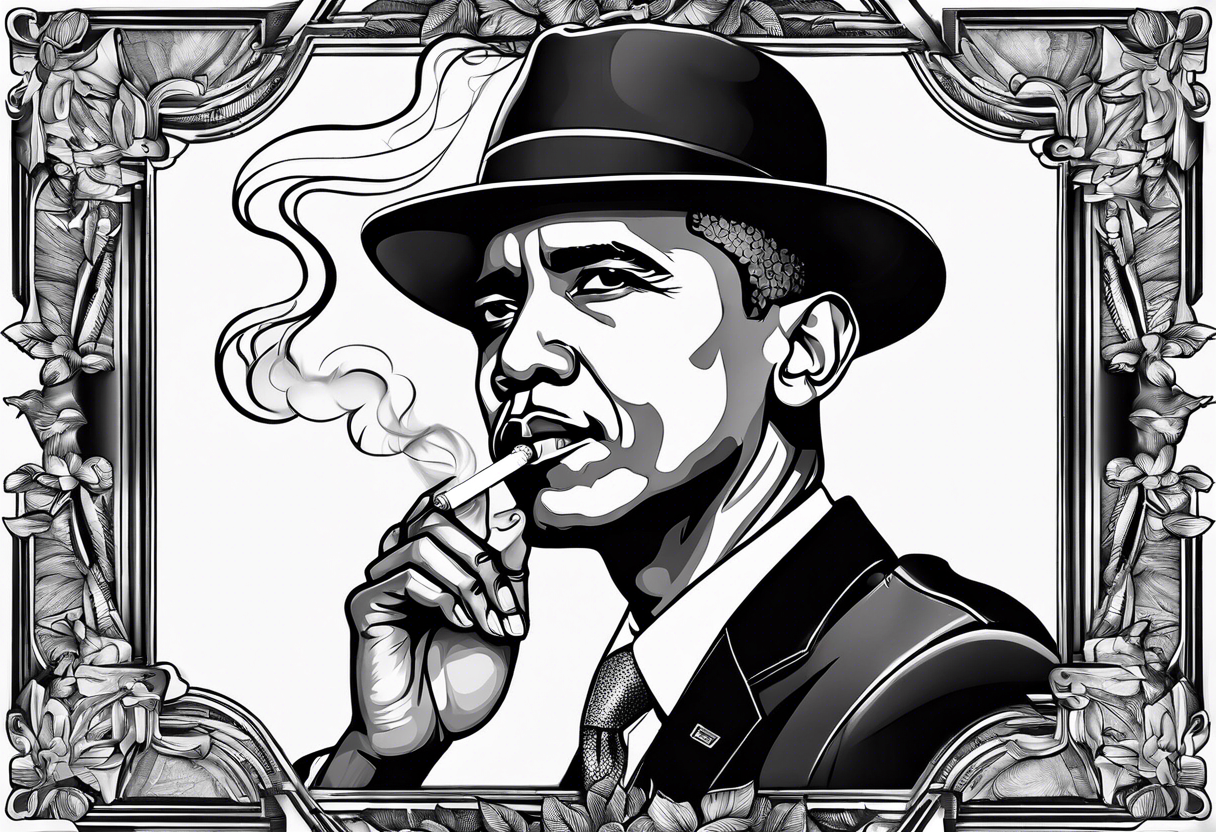 obama smoking cigarette tattoo idea