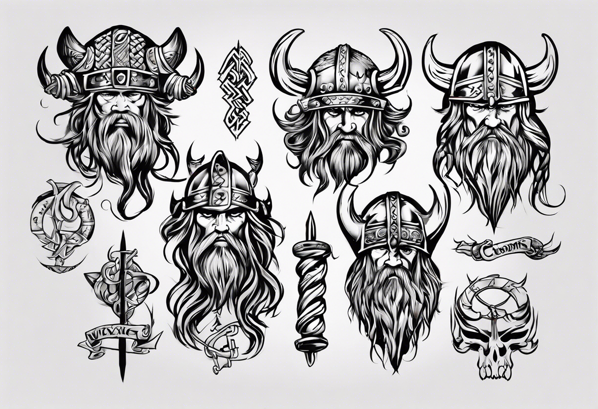 Heading saying “Viking Customs” tattoo idea