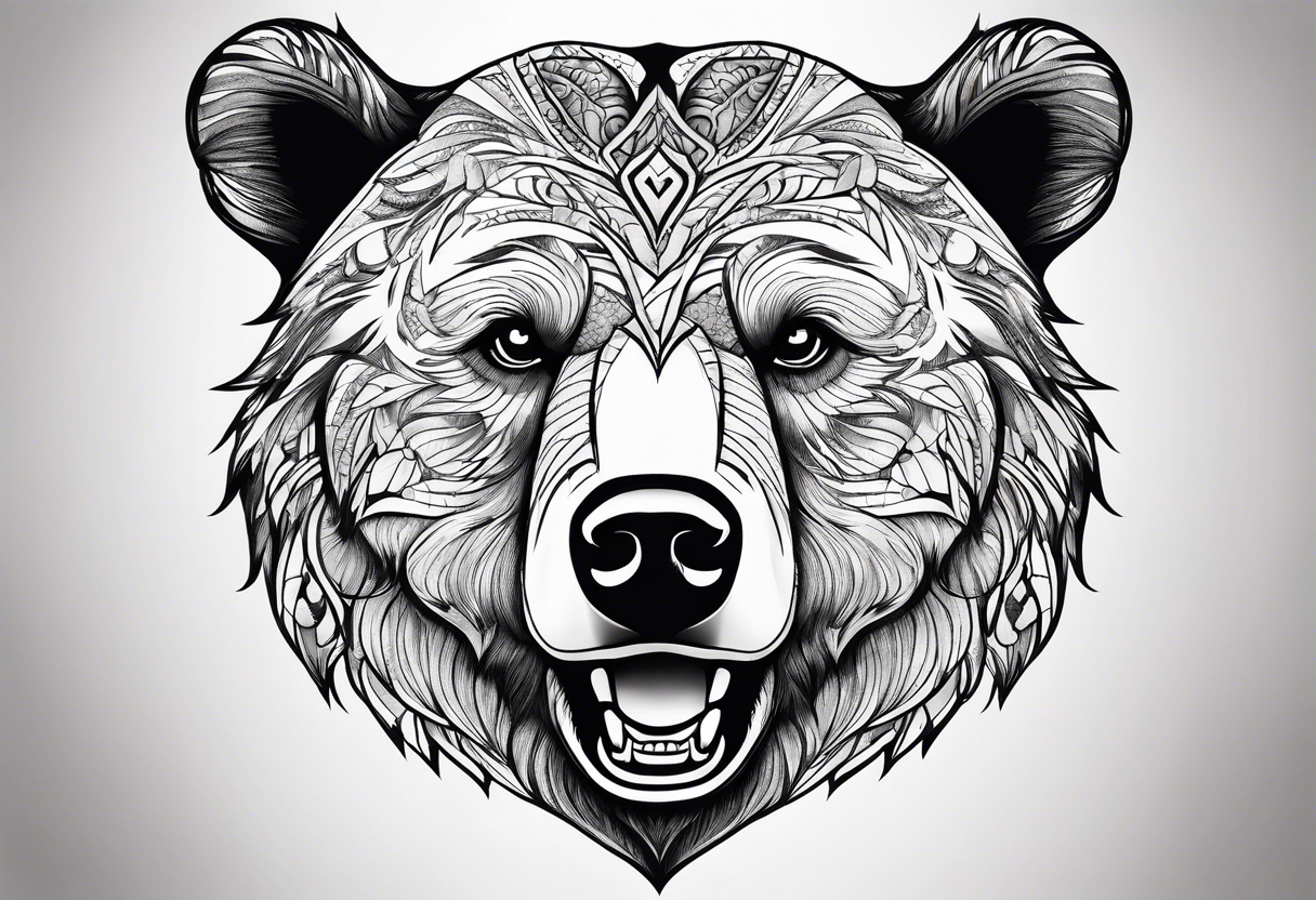 Bear face tattoo idea