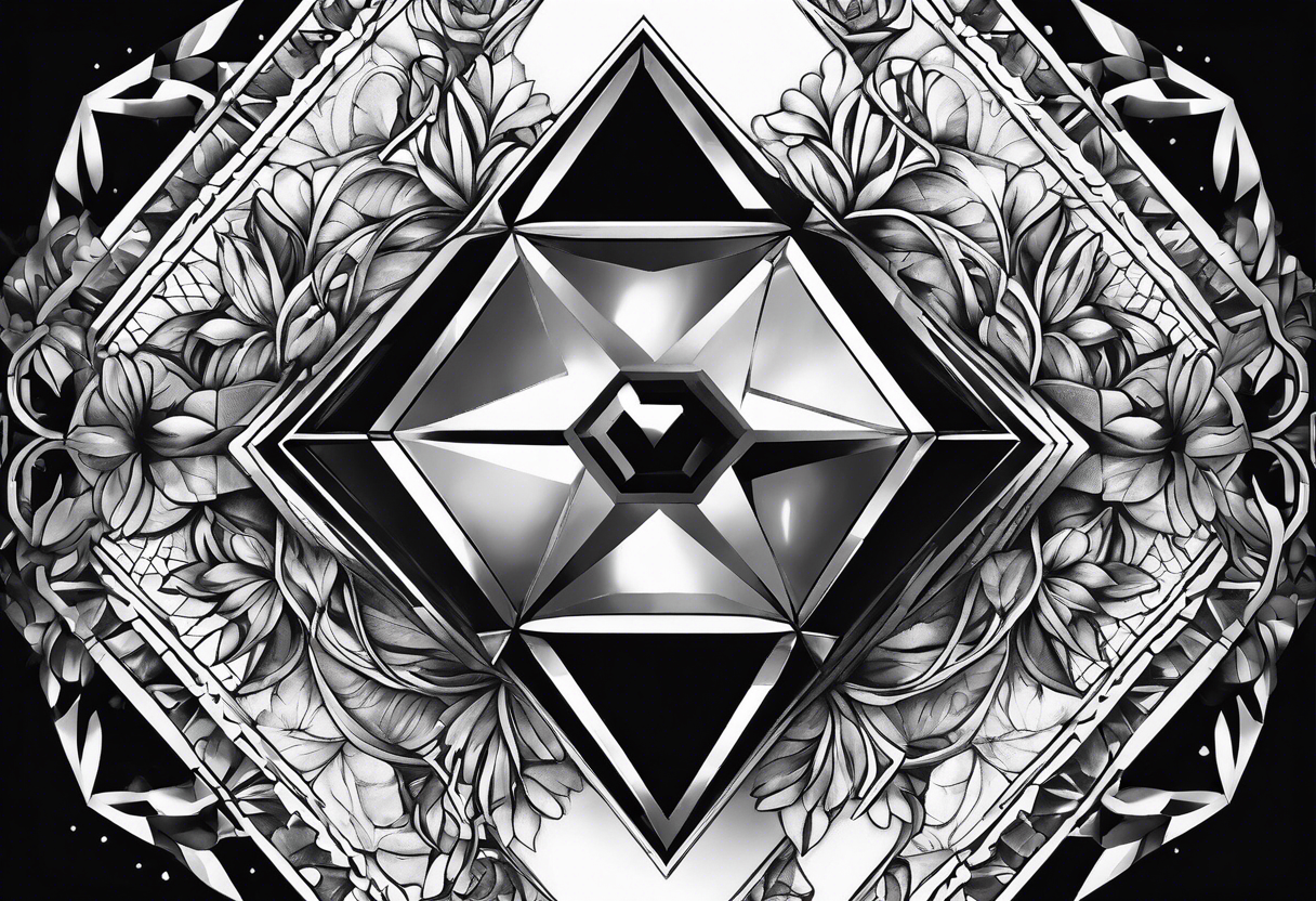 Alternate dimension inside of a diamond shape tattoo idea