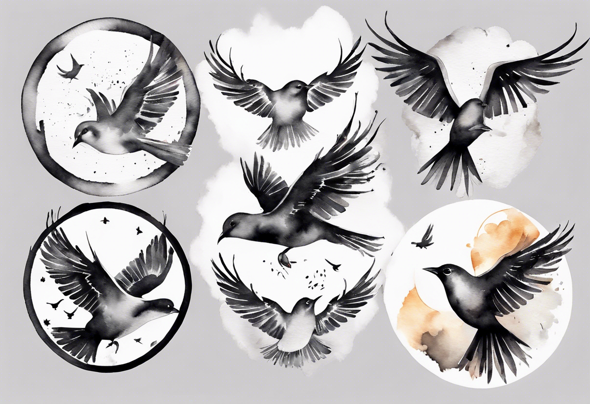 Black Birds Flying - Black Birds Flying Temporary Tattoos | Momentary Ink