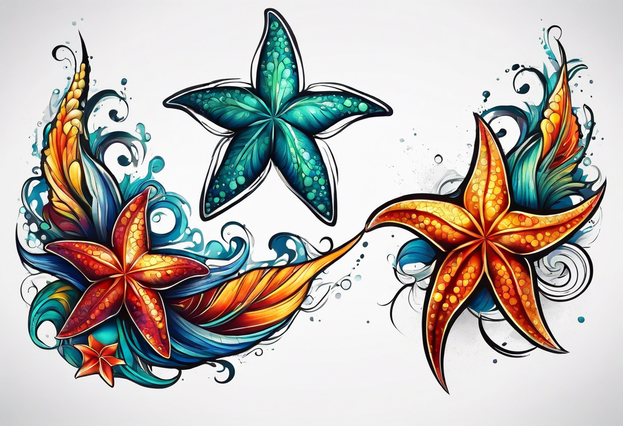 Top 141+ colorful star tattoos