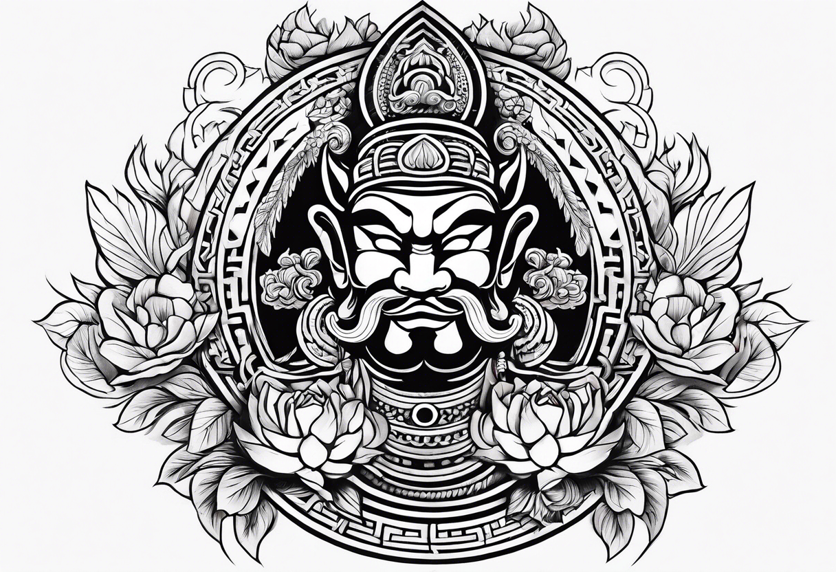 Vietnamese traditional inner bicep tattoo idea