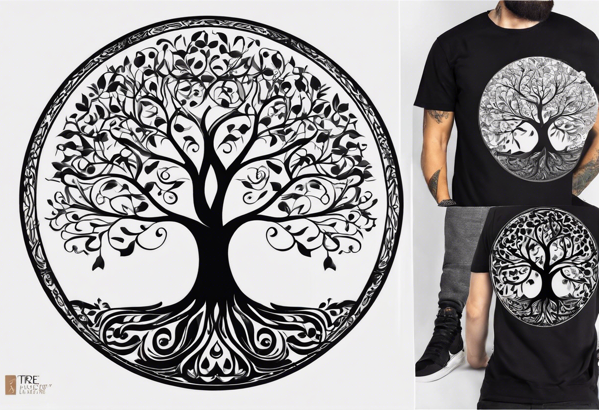 A Tree of Life in a circular design. The Dates 12.02.1985 and 21.02.1987 should be part of the tattoo, too. tattoo idea