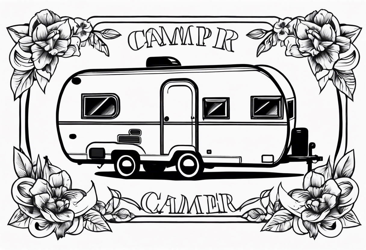 Small camper trailer tattoo idea