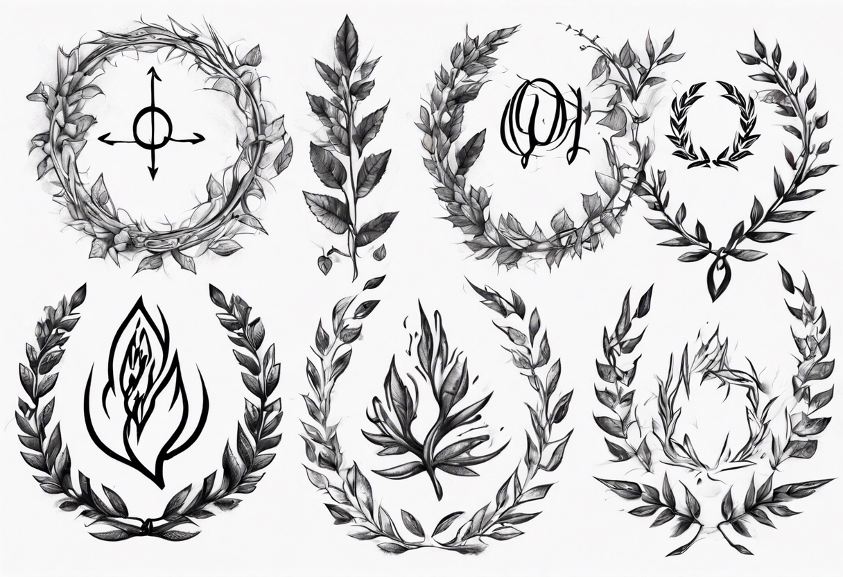 wreath leaves brand of sacrifice tattoo idea