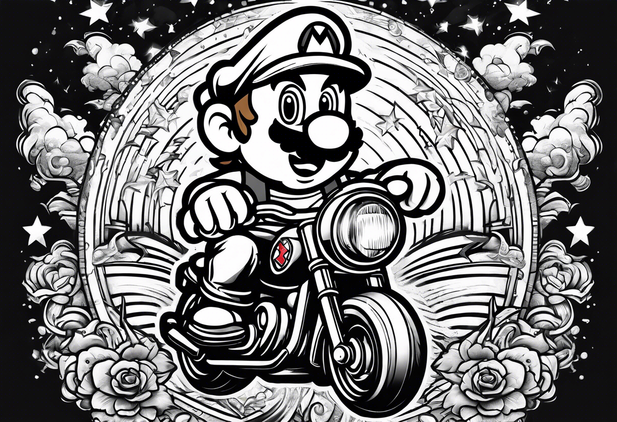 Mario riding nuke tattoo idea