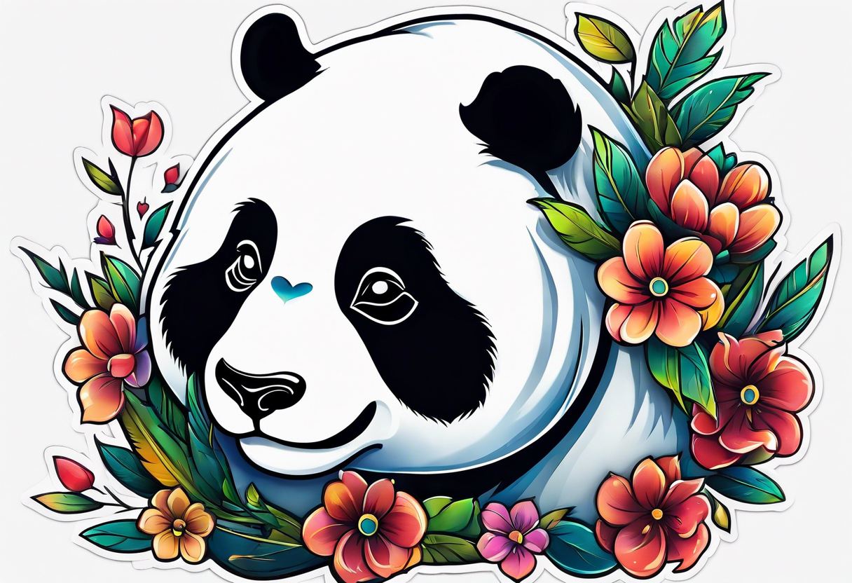 a fat cute panda tattoo idea