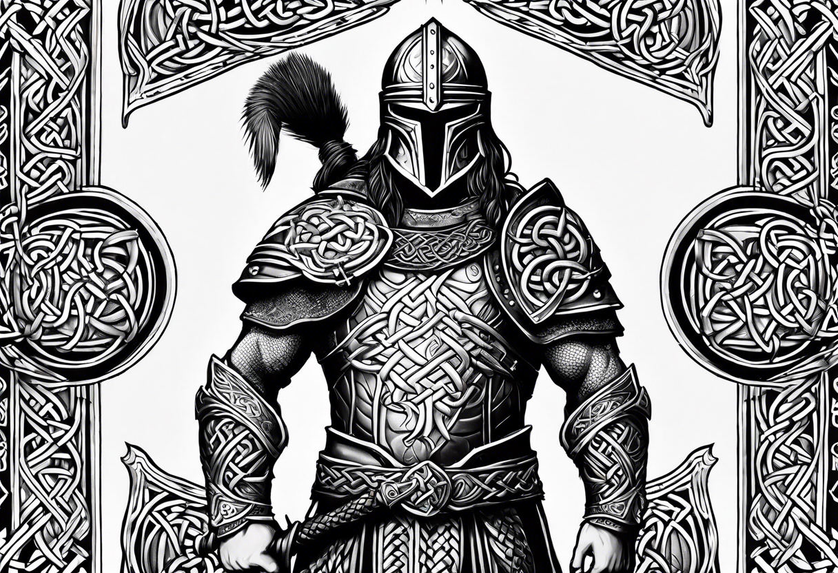 full torso celtic armor viking tattoo idea