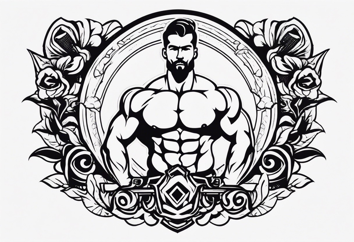 Simple design with elements linked to bodybuilding without a person tattoo idea