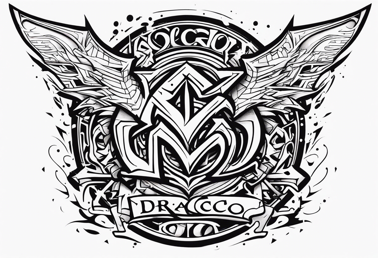 DRACO graffiti style tattoo idea