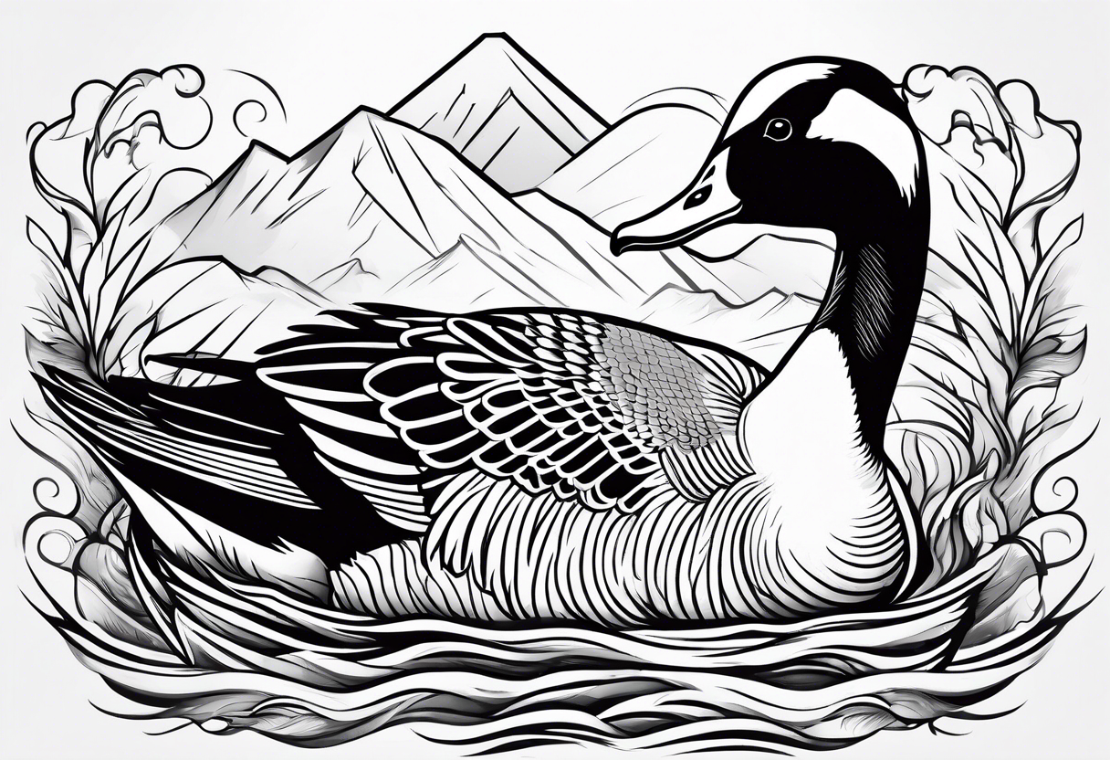 fighting canadian goose tattoo idea