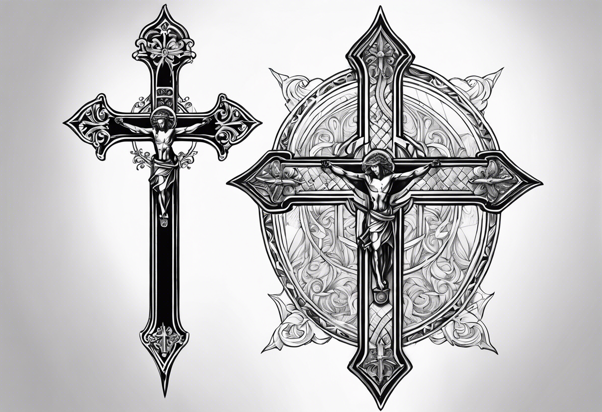 Sword and crucifix tattoo idea