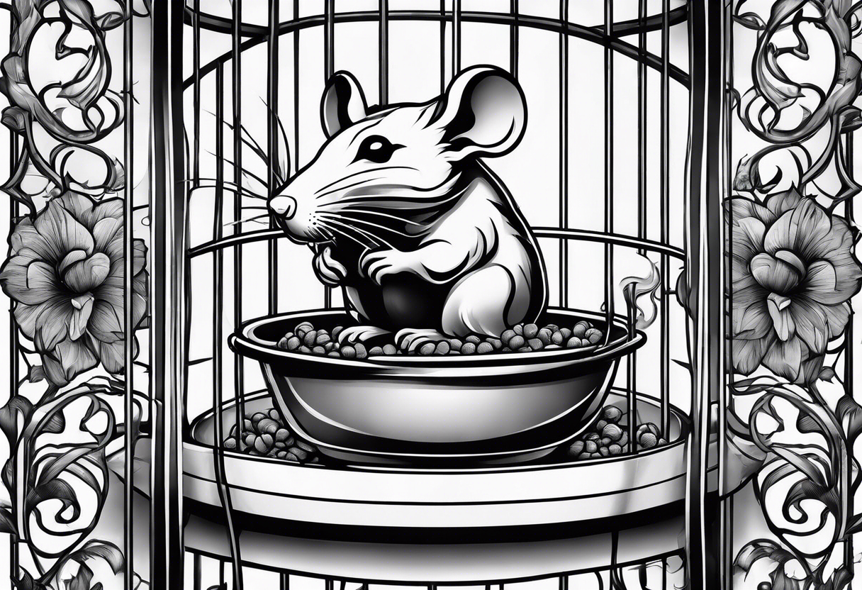 Rat chef behind bars tattoo idea