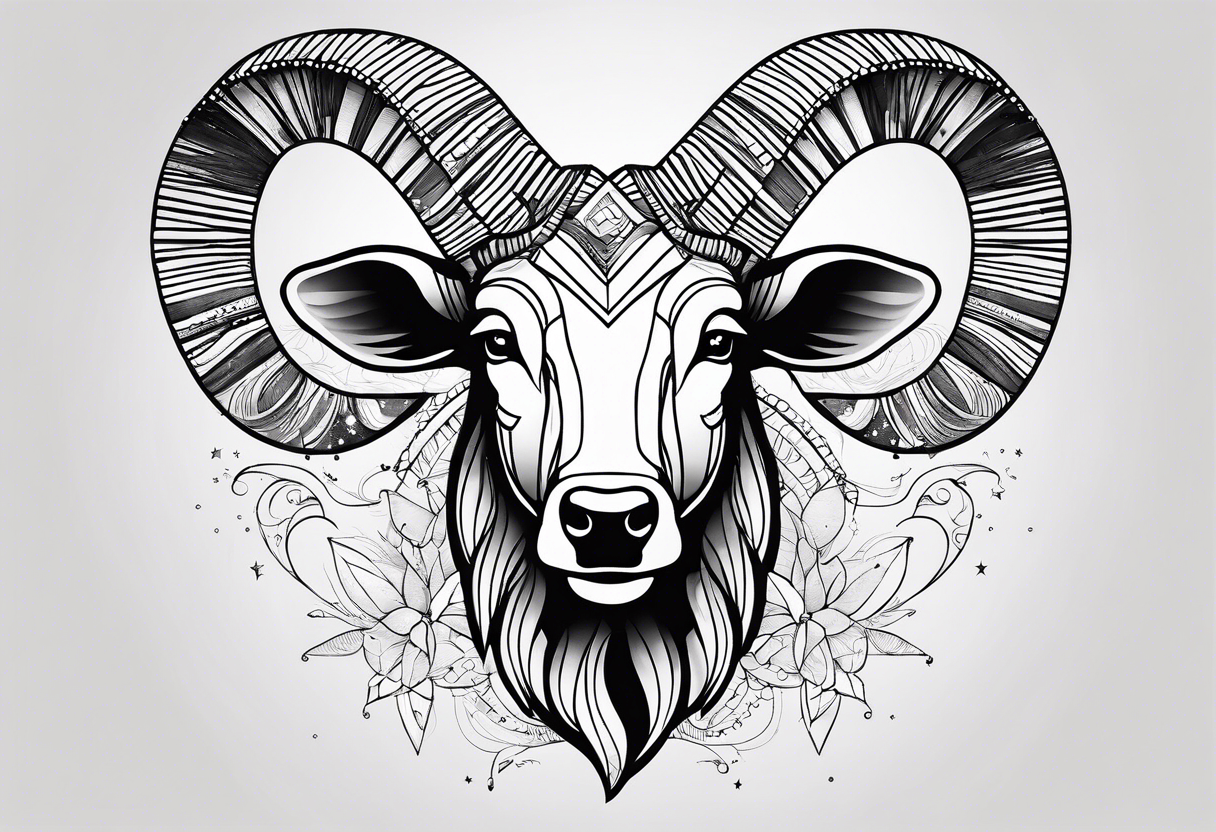 Tattoo uploaded by Sarah McKay • Drew up and did an aries ram tattoo for my  man ♡ for his younger son • Tattoodo