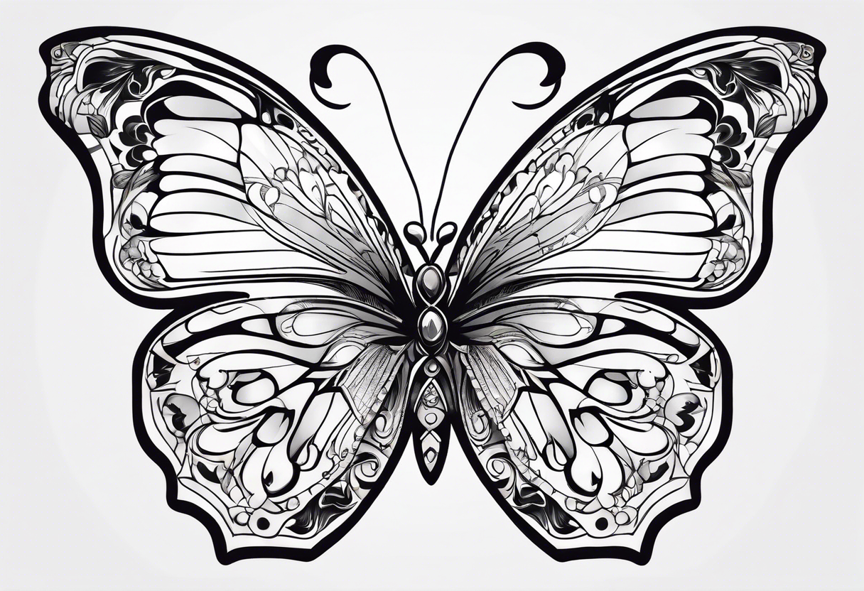 Butterfly with power tattoo idea