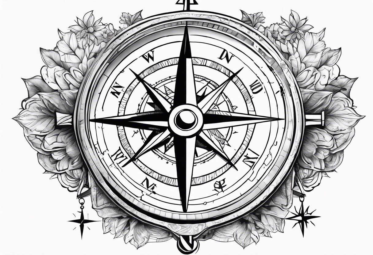 I want a compass combine with Mugiwara Luffy tattoo idea