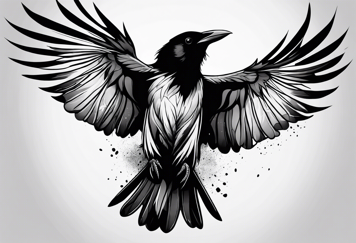 Generate a raven tattoo tattoo idea