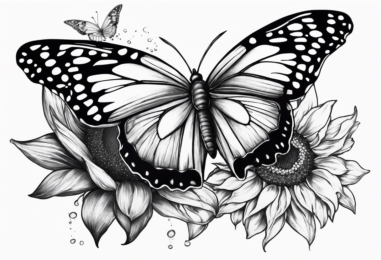 Butterfly, sunflower, book, fly, fish tattoo idea