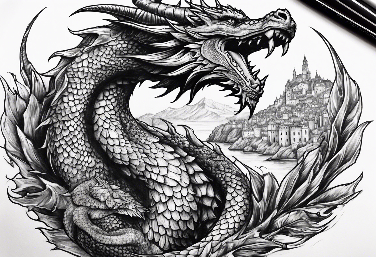 Assault on King's Landing Dragons tattoo idea