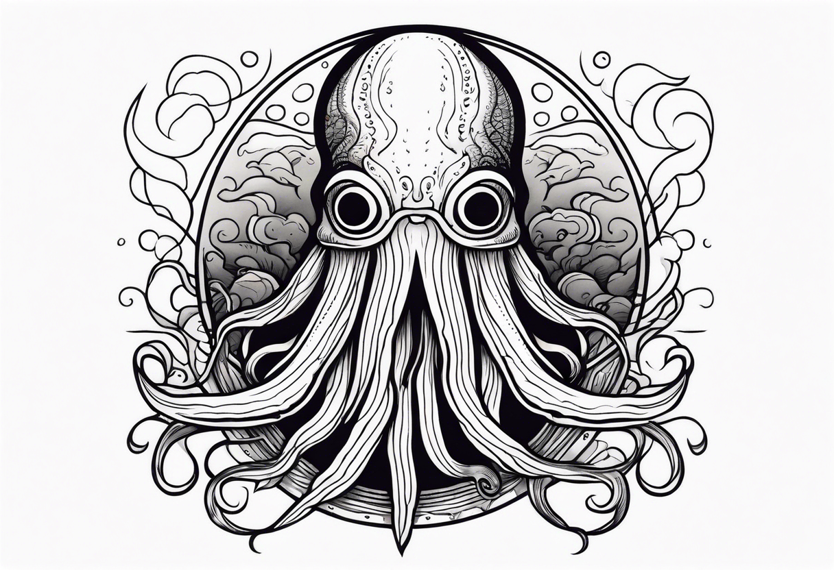 Thalassophobia, giant squid, fear tattoo idea