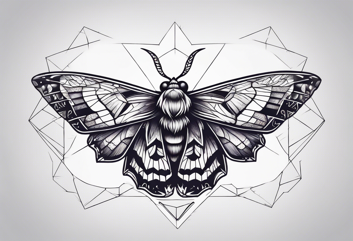 small Moth flying into outer space tattoo idea