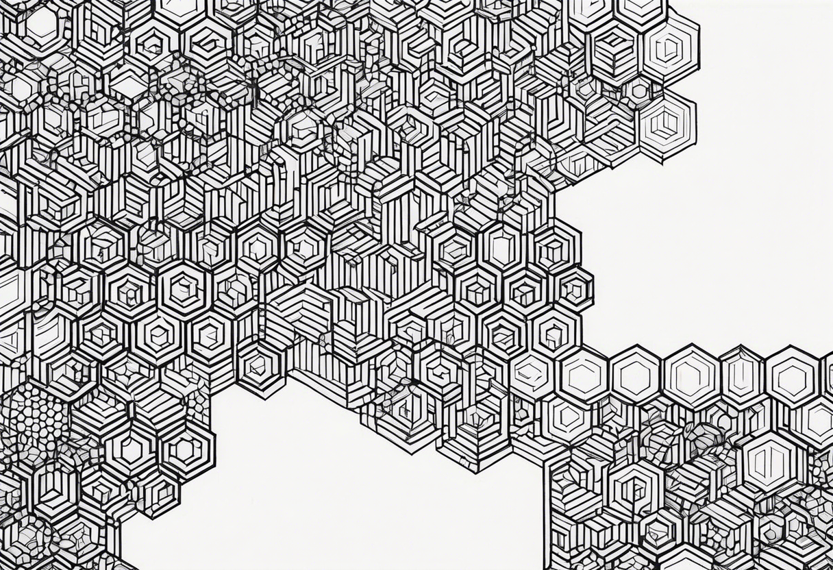 Hexagons in honeycomb pattern tattoo idea