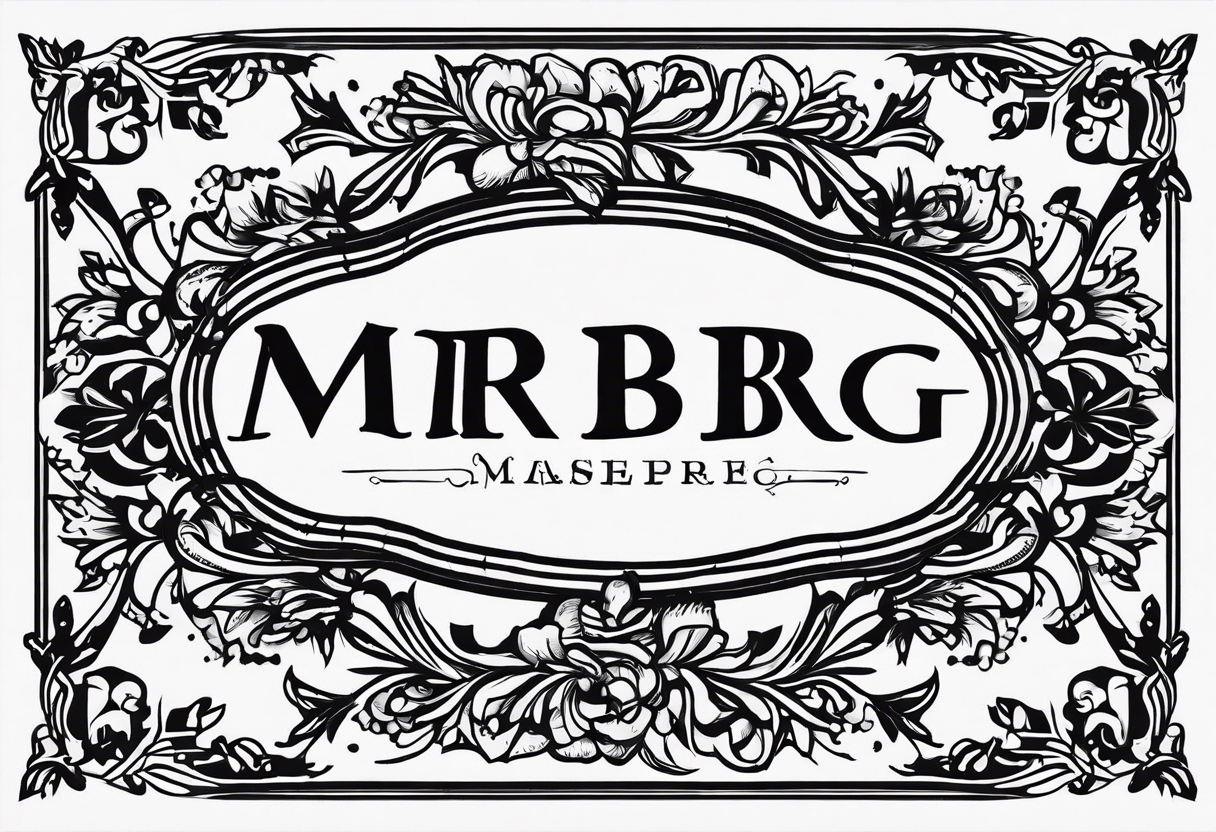 letters: "MRBG" underlined, equally separated
simple, clear, plain, unadorned, no background tattoo idea