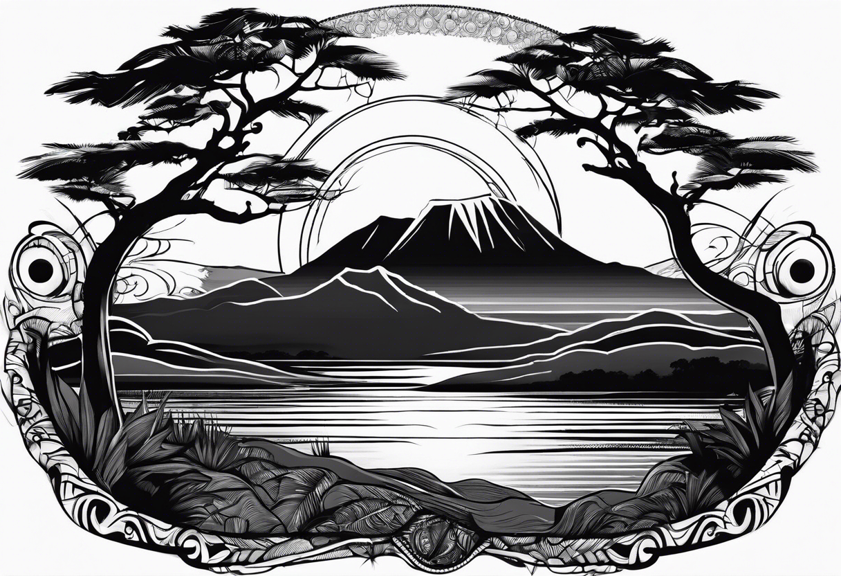 African sunset tattoo idea