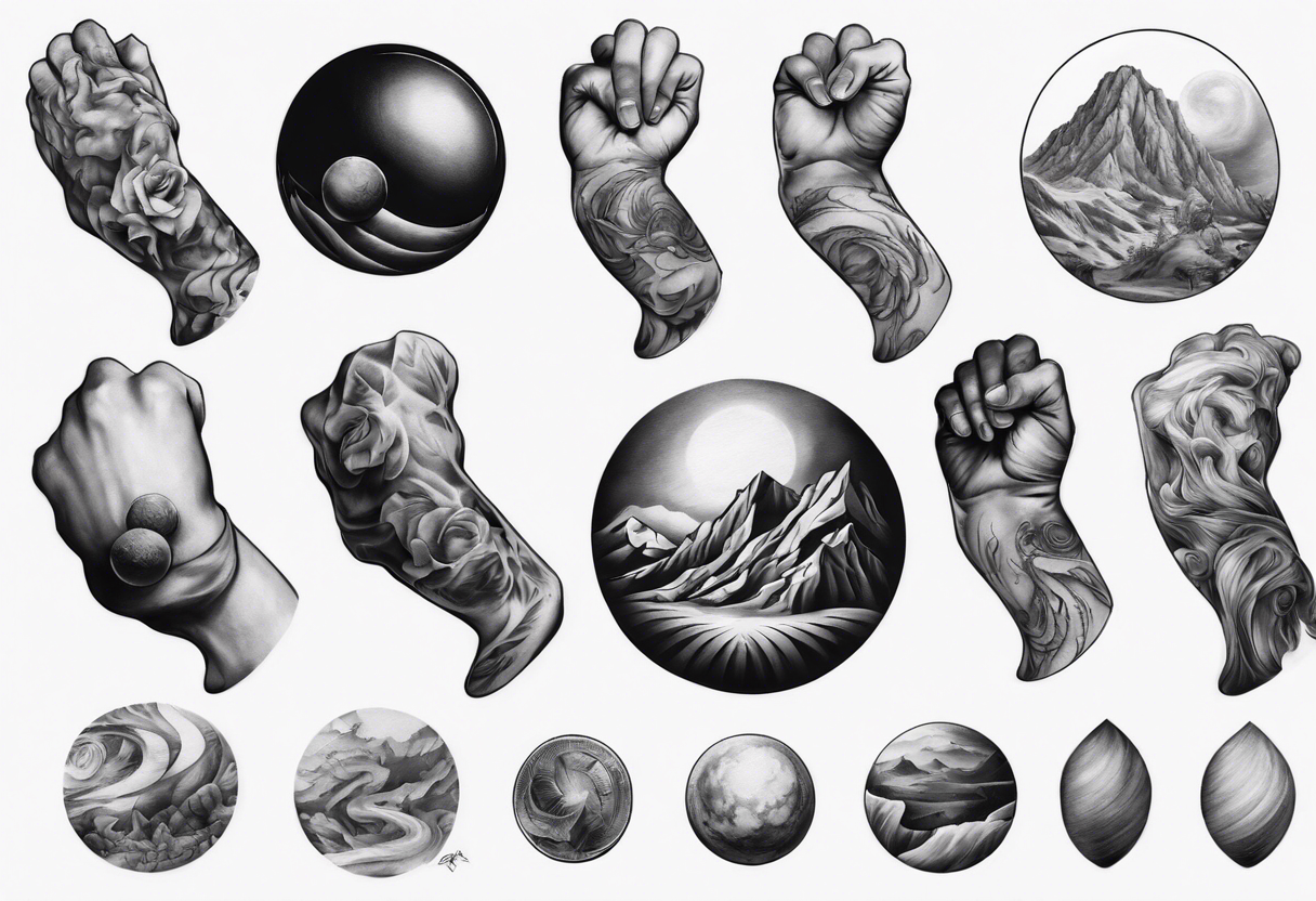 sisyphus arm sleeve tattoo idea