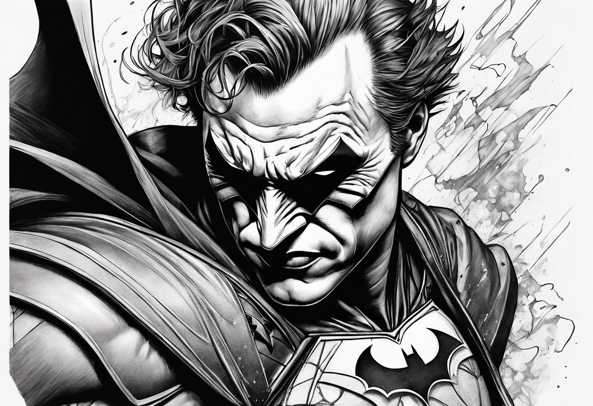 batman fight joker tattoo idea