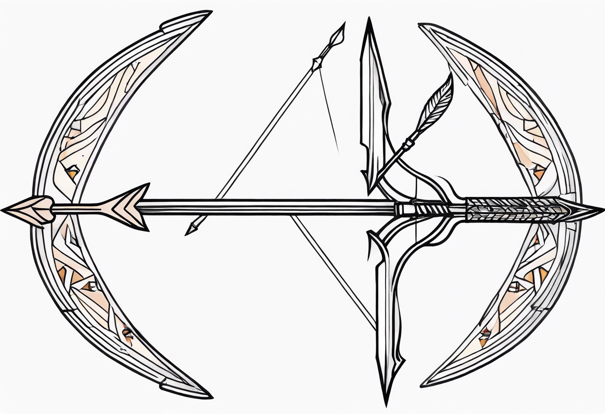 bow and arrow not stretched tattoo idea