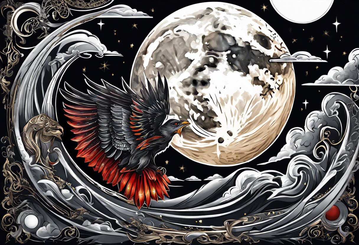 Lucifer wraps the moon in the night tattoo idea