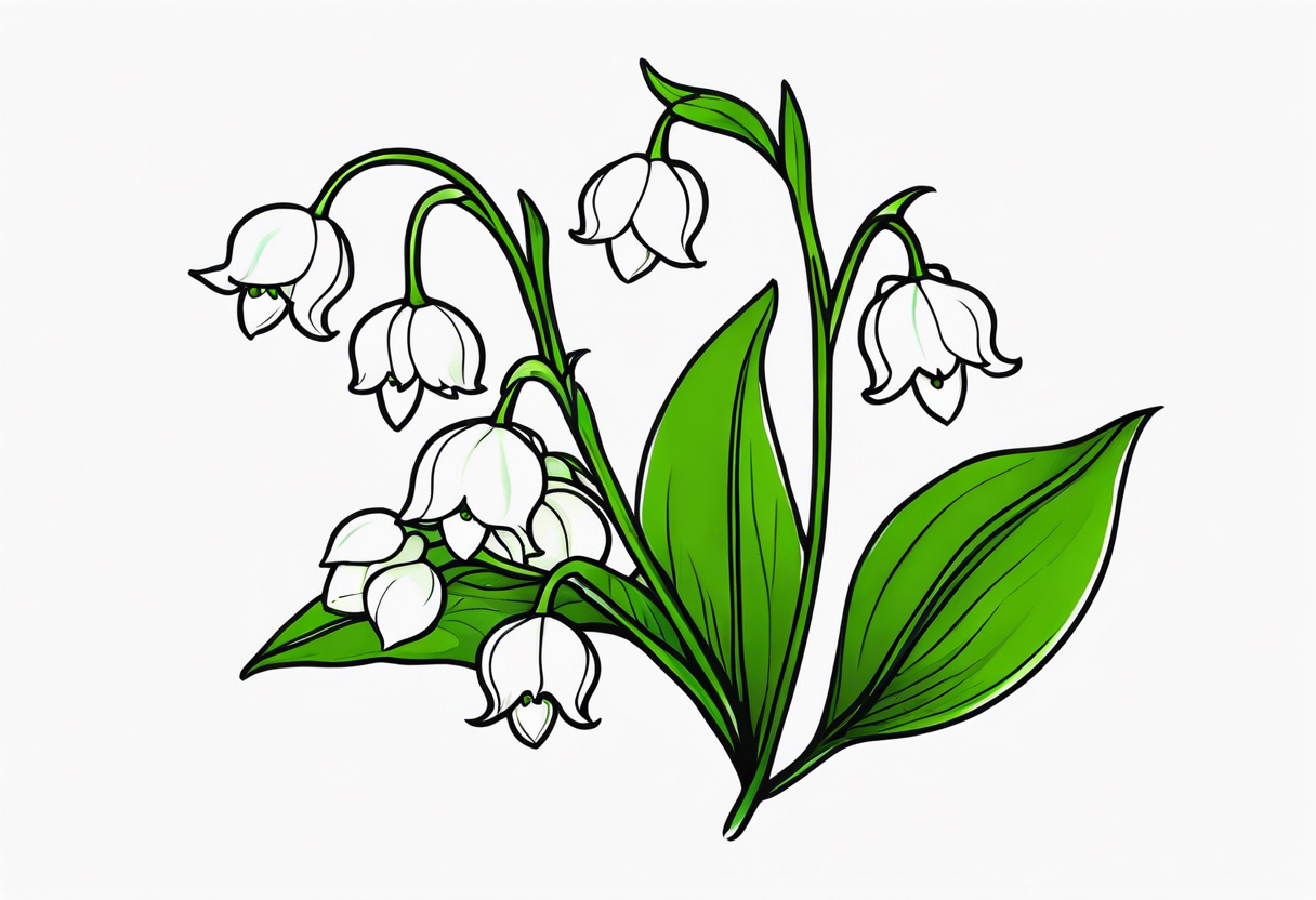 Neo traditional lily of the valley tattoo idea